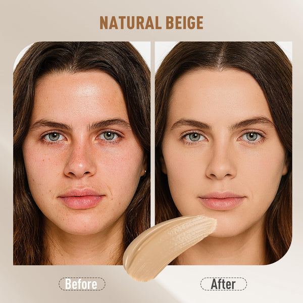 Base de maquillaje líquida impermeable FV con acabado mate, ligera, sin aceite, maquillaje de aspecto natural para pieles mixtas y grasas, cobertura ligera a media, Beige Natural, 1.05 fl. oz.